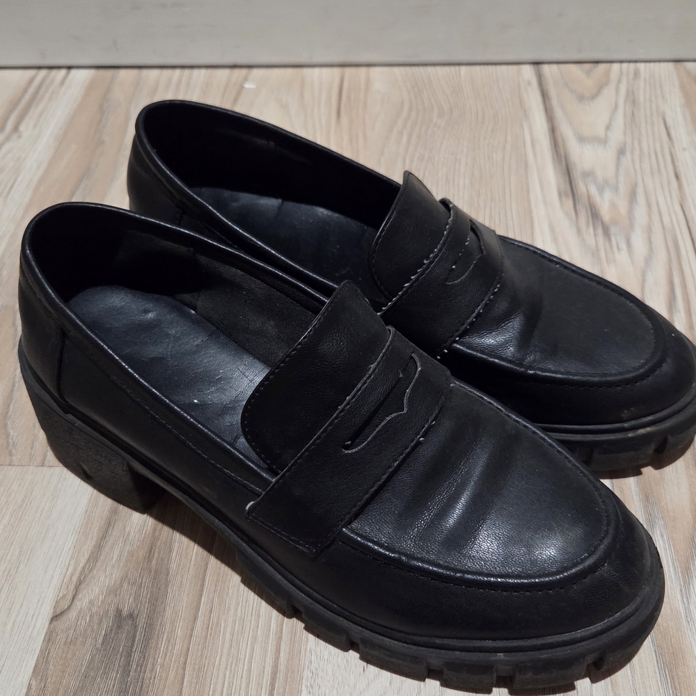Black Leather Men's Loafers